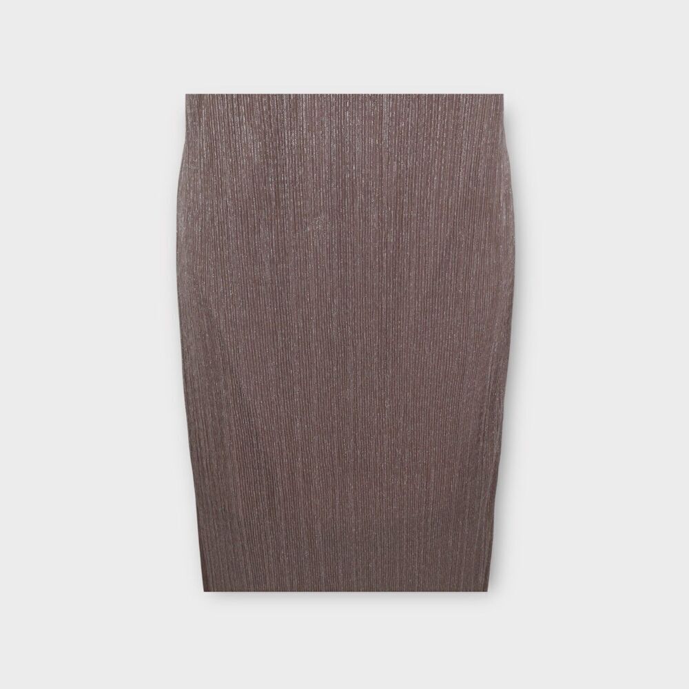 Express Dress Formal Slip Shimmer Strappy Plunging V Double Slit Midi beige M P - Picture 3 of 10